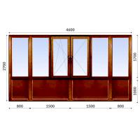 Французский балкон 2700x4600 Wintech 70 мм 2-камерный стеклопакет ламинированное энергосберегающее
