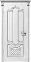 Межкомнатная дверь Александрия Белая эмаль патина серебро