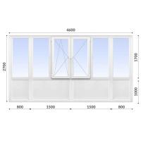 Французский балкон 2700x4600 Wintech 70 мм 1-камерный стеклопакет энергосберегающее